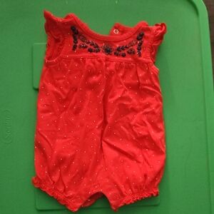 Carter's Red Bodysuit with Black Embroidery